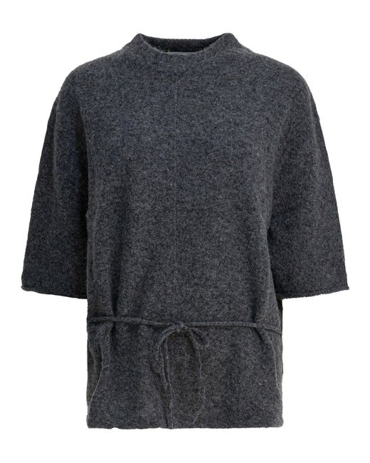 UMARMUNG Gray Wool-blend Crew-neck Sweater Knitwear Grey
