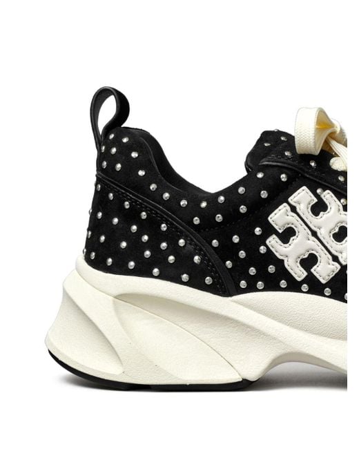 Tory Burch Black Good Luck Studded Trainer