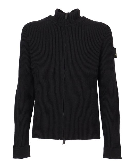 Premiata Black Ribbed Zip Up Nylon