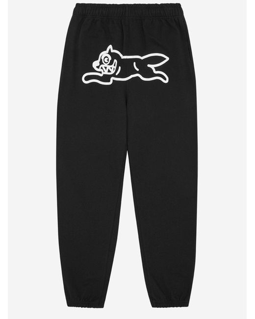 ICECREAM Black Cotton Pants With Logo for men