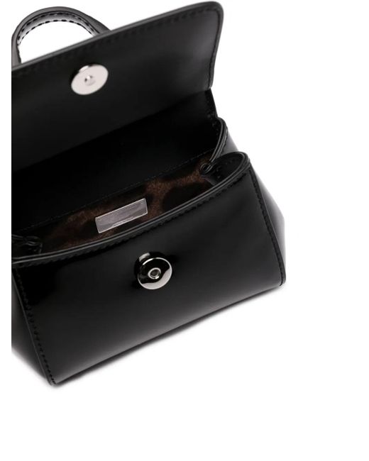 Dolce & Gabbana Black Mini Tote Bag With Logo Plaque