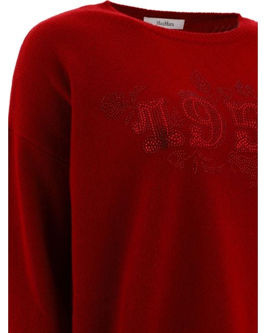 Wool e Cashmere Knit Jumper di Max Mara in Red