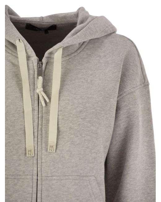 Weekend by Maxmara Dog Cotton Zip Sweatshirt in het Gray