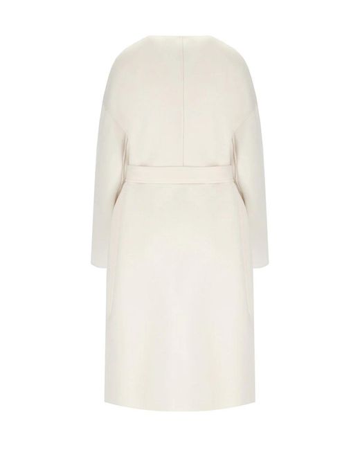 Max Mara White Stilla Belted Coat
