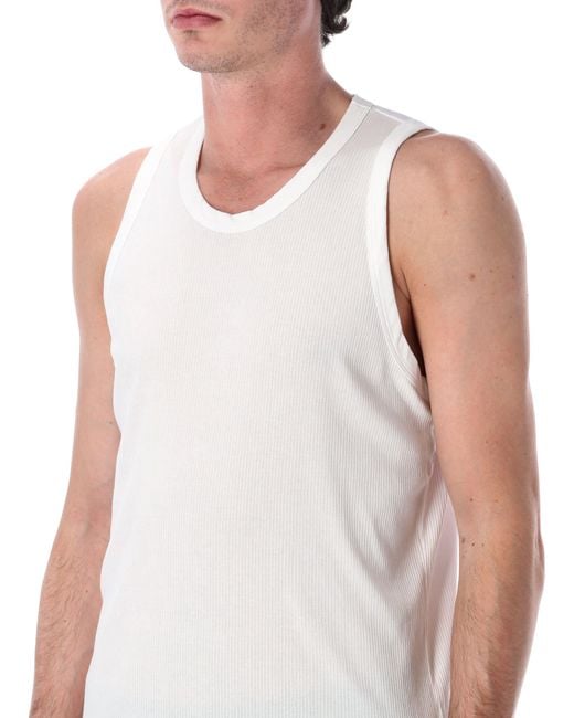 James Perse White Ribbed Cotton Tank for men