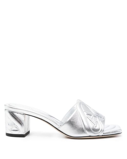 Alexander McQueen Metallic Leather Heel Sandals