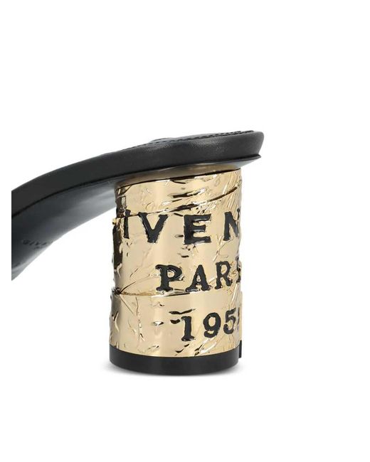 Givenchy Black Leather Sandals With Embossed Logo