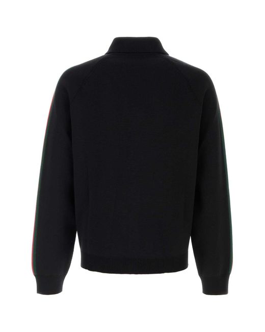 Gucci Black Shirt Collar Cardigans for men