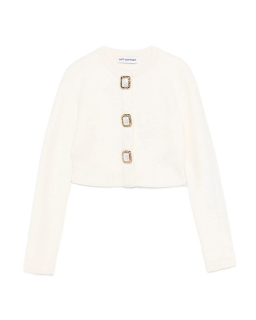 Self-Portrait Vest Verfraaid Met Knopen in het White