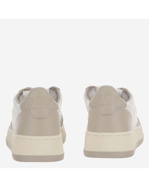Autry Gray Medalist Color-Block Panel Leather Sneakers