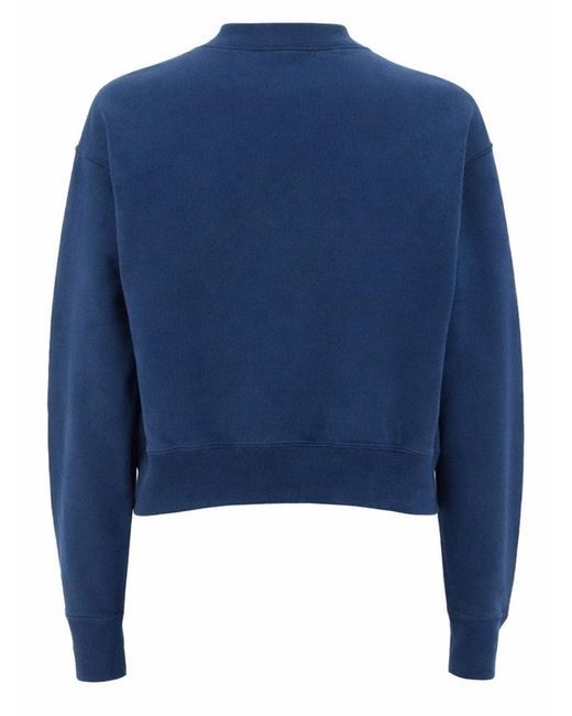 Chloé Blue Cotton Fleece Logo Pullover