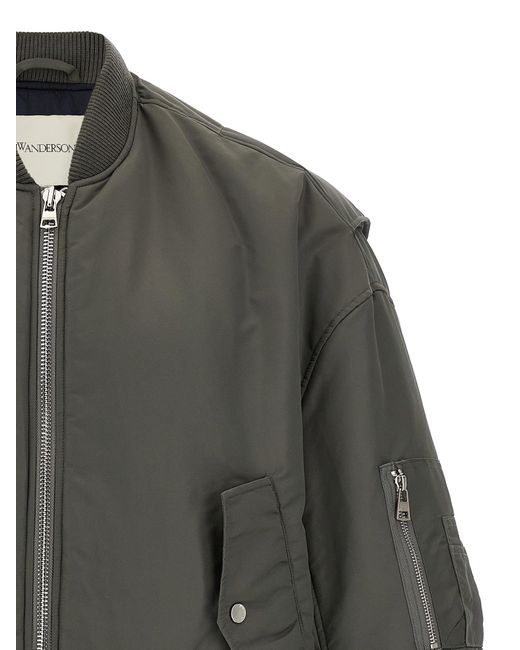 J.W. Anderson 'Curved Hem' Bomber Jacket in Gray für Herren