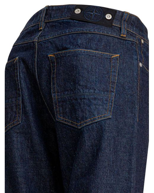 Stone Island Blue Denim Cotton Jeans for men