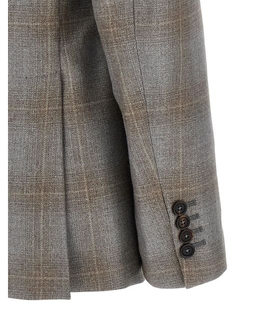 Pal Zileri Gray Double-Breasted Blazer for men