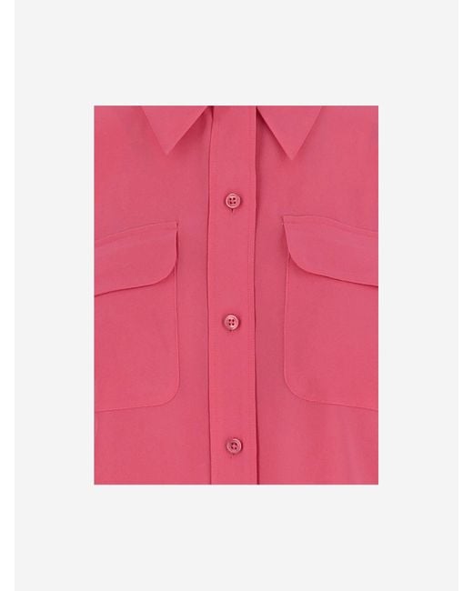Chemise en soie signature de l'équipement Equipment en coloris Pink