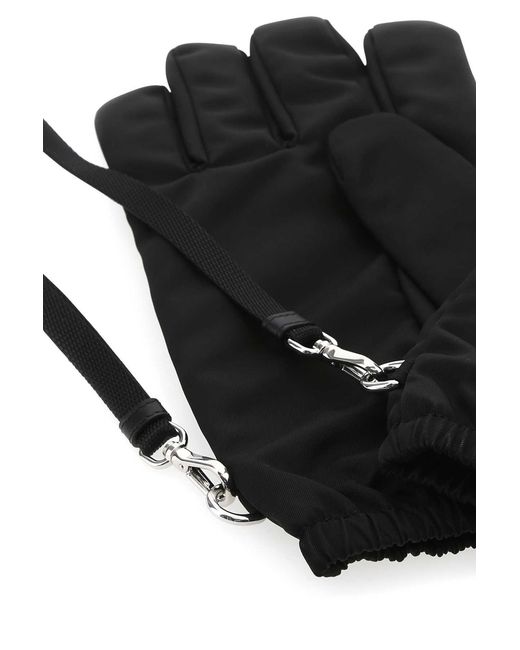 Prada Black Re-Nylon Gloves for men