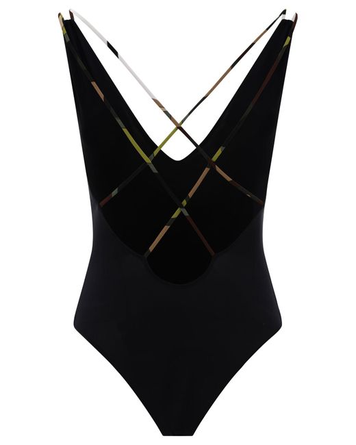 Iride Print Swimsuit Emilio Pucci de color Black