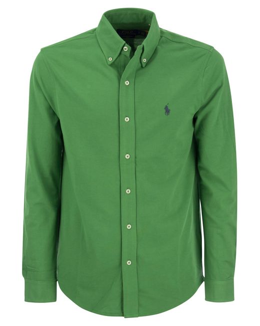 Polo Ralph Lauren Green Ultraleichte Pique -Hemd