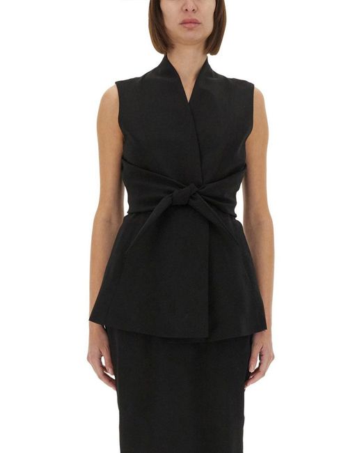 Rick Owens Black Structured Sleeveless Jacket