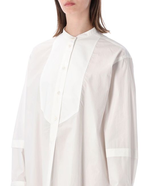 Studio Nicholson White Essential Cotton Mini Dress For