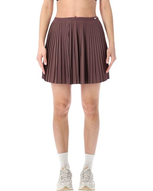 Nike Purple Pleated Mid-Rise Skirt