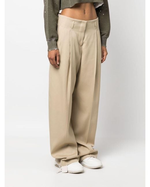 Golden Goose Deluxe Brand Natural Golden W's Pant Wide Leg Light Dry Wool Gabardine