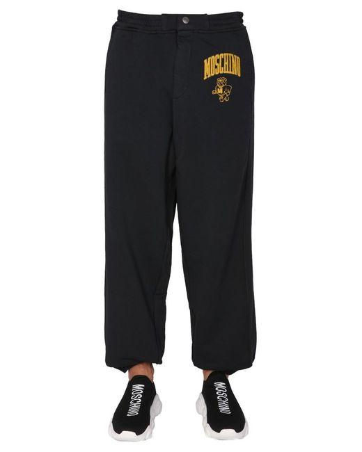 Moschino Black Relaxed Fit Jogging Pants for men
