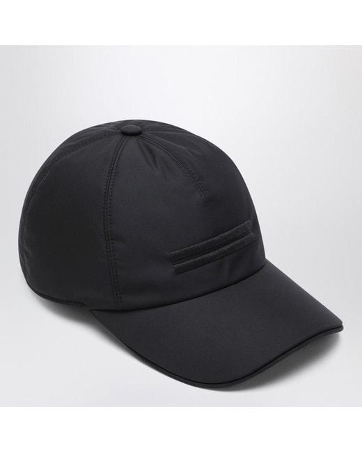 Zegna Black Technical Fabric Baseball Cap for men