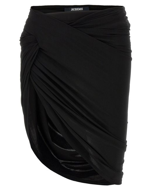 Jacquemus Black 'La Mini Jupe Drapeado' Skirt