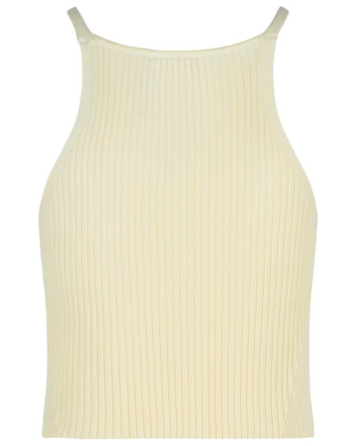 Courreges Courres Ivoor Viscose Blend Top in het Natural