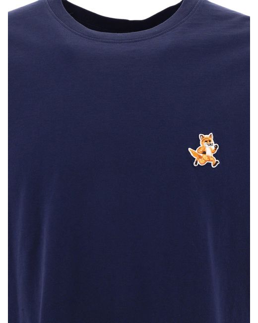 Maison Kitsuné Maison Kitsuné "Running Fox" T -Shirt in Blue für Herren