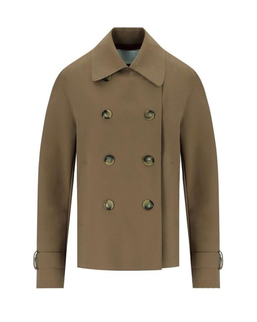 Harris Wharf London Green Tobacco Scuba Cropped Trench