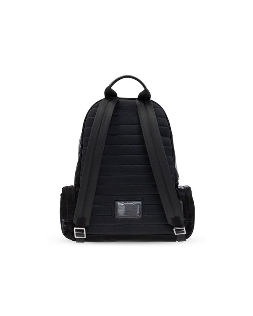 Dolce & Gabbana Black Embossed Logo Backpack for men