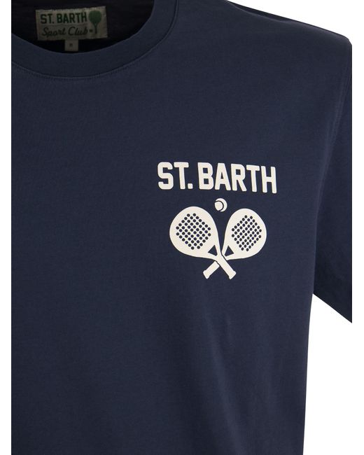 Mc2 Saint Barth Cotton T -shirt Met St Barth -print in het Blue voor heren