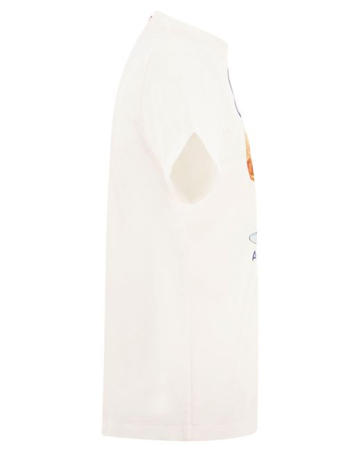 Mc2 Saint Barth Cotton T -Shirt mit Aperol Spritz Druck in White für Herren