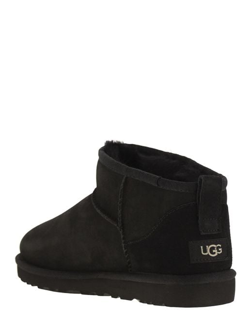 Ugg Black Classic Ultra Mini Sheepskin Boot for men