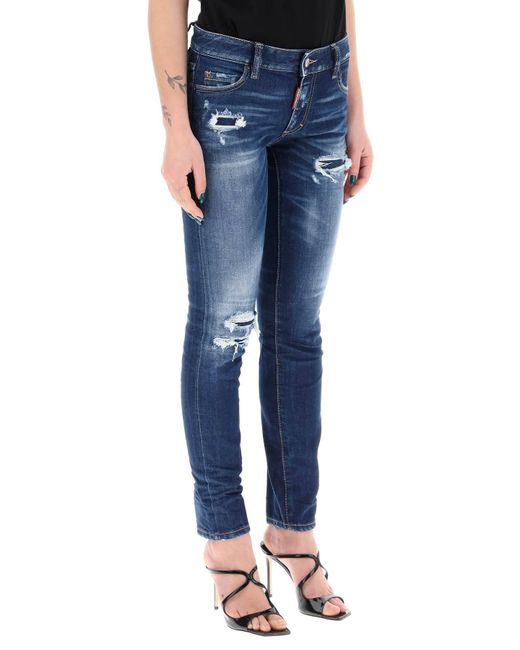 "Jennifer Media cintura con jeans de rodilla rasgada DSquared² de color Blue