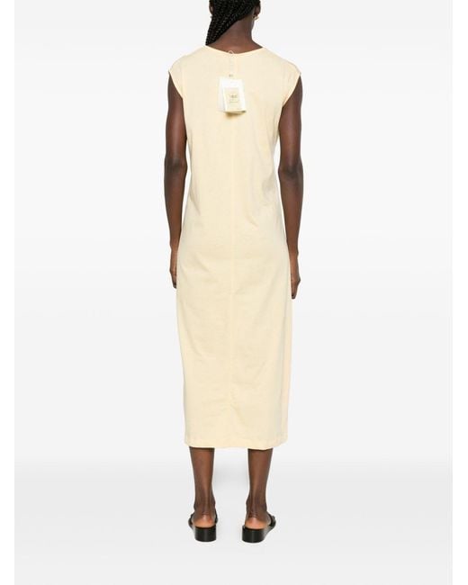 Totême  White Round Neck Midi Dress