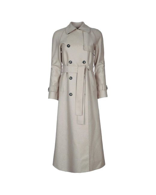 Harris Wharf London Gray Long Raglan Trench Light Pressed Wool