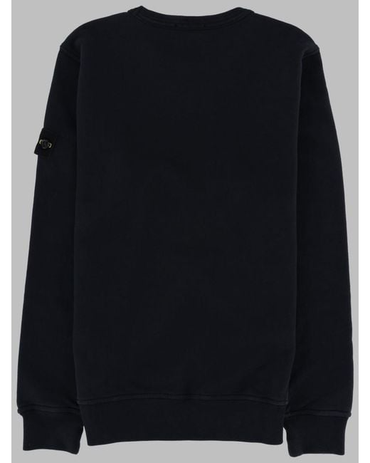 Stone Island Black Felpa Con Logo "Patch"
