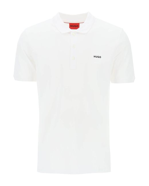 HUGO Dinos Slim Fit Polo Shirt in het White voor heren