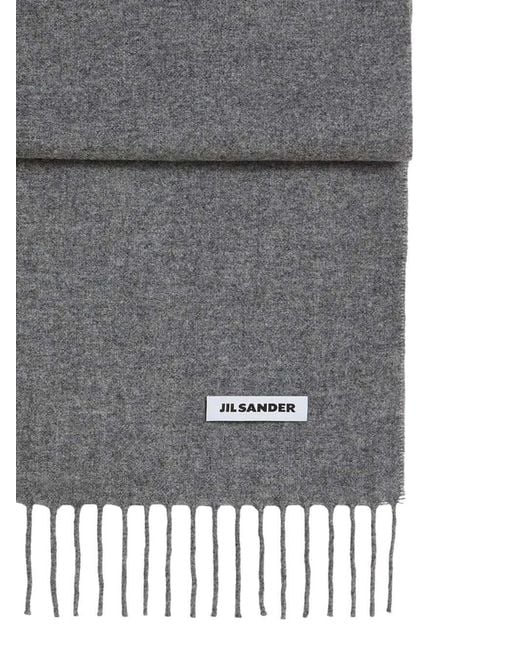 Jil Sander Gray Small Wool Scarf