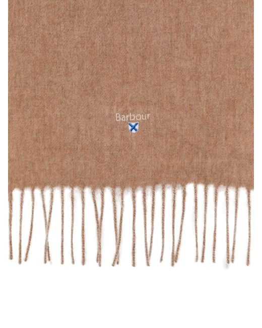 Barbour Brown Plain Lambswool Scarf