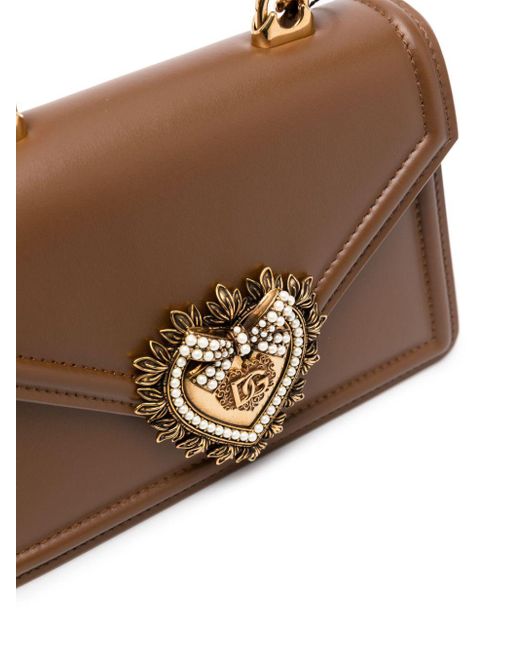 Dolce & Gabbana Toewijding Kleine Lederen Handtas in het Brown