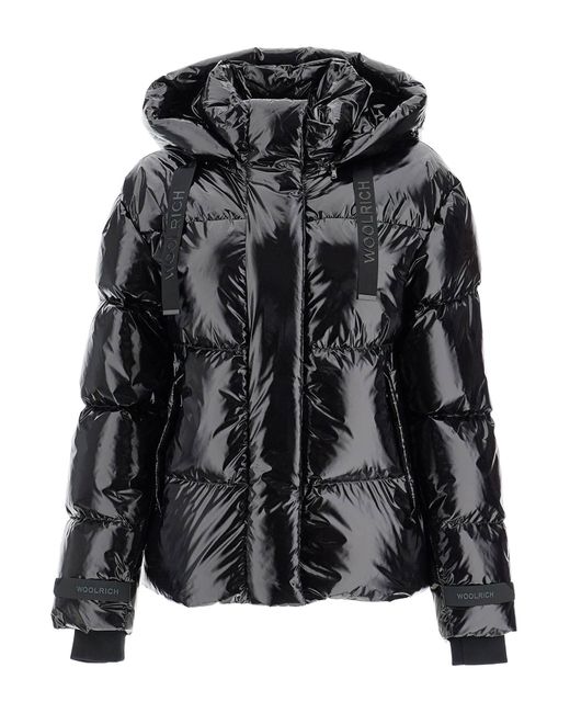 Veste en nylon brillant Woolrich en coloris Black