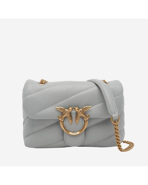 Pinko Gray Love Baby Puff Shoulder Bag