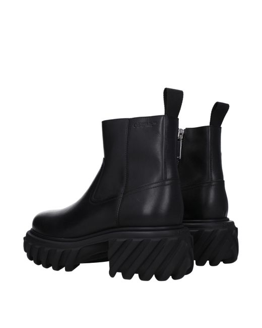 Off-White c/o Virgil Abloh Off-weiße Stiefel Traktormotor Männer Haut schwarz in Black für Herren