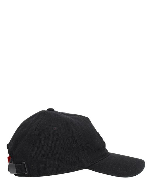 DIESEL Black Baseball Hat With Logo for men
