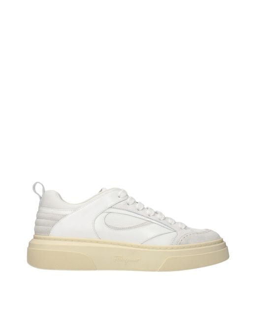 Ferragamo White Sneakers Cassina Leather/Light for men
