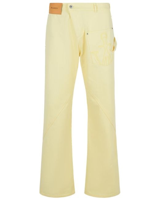 J.W. Anderson Yellow Jw Anderson Workwear' Cotton Pants With Twisted Leg for men